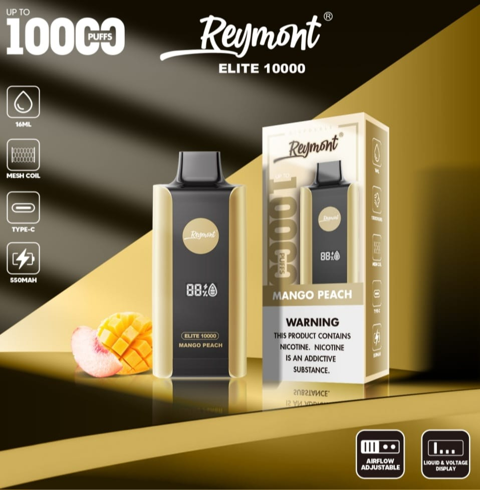 Mango peach 10k Reymont Vape Shop Belper, Derby, Ripley
