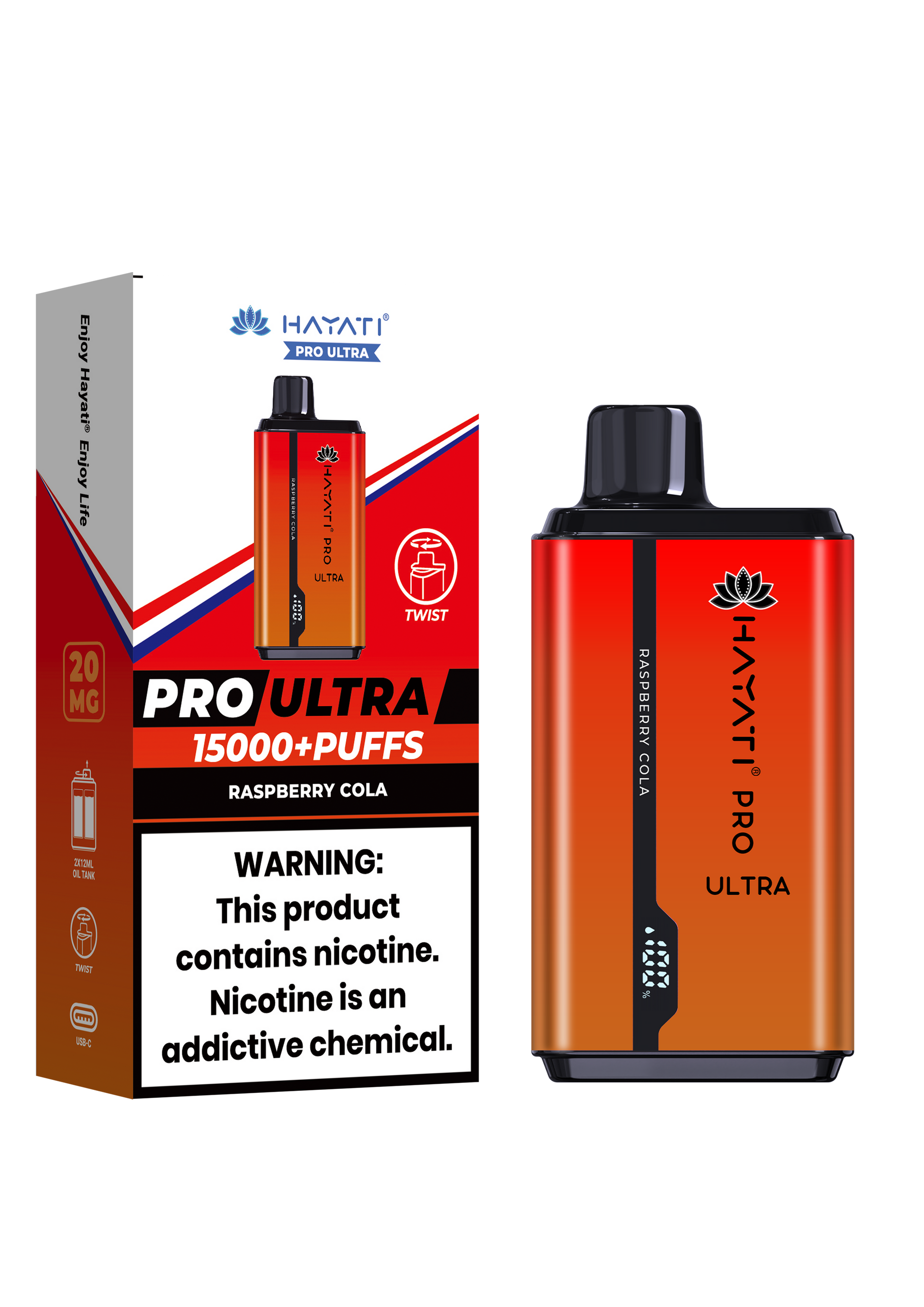 Hayati Pro Ultra 15000 Puffs Disposable Vape-Raspberry Cola Vape Shop Belper, Derby, Ripley
