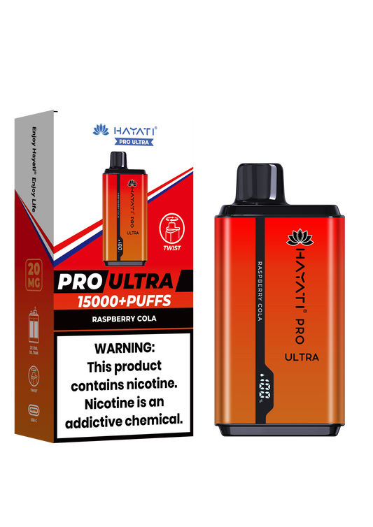 Hayati Pro Ultra 15000 Puffs Disposable Vape-Raspberry Cola Vape Shop Belper, Derby, Ripley