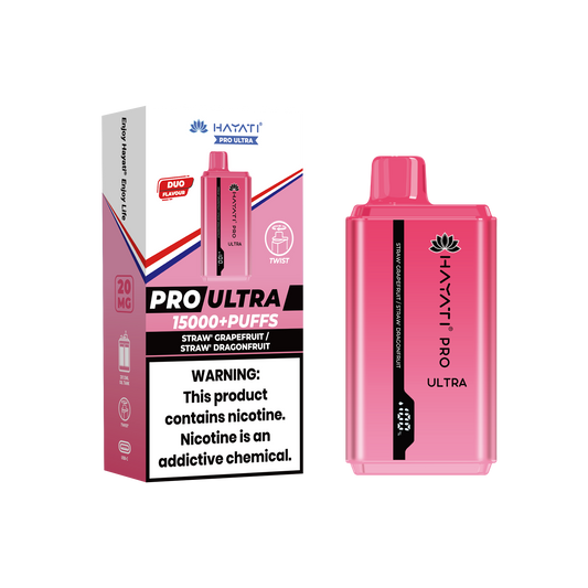 Hayati Pro Ultra 15000 Puffs Disposable Vape-Straw Grapefruit / Dragonfruit Vape Shop Belper, Derby, Ripley