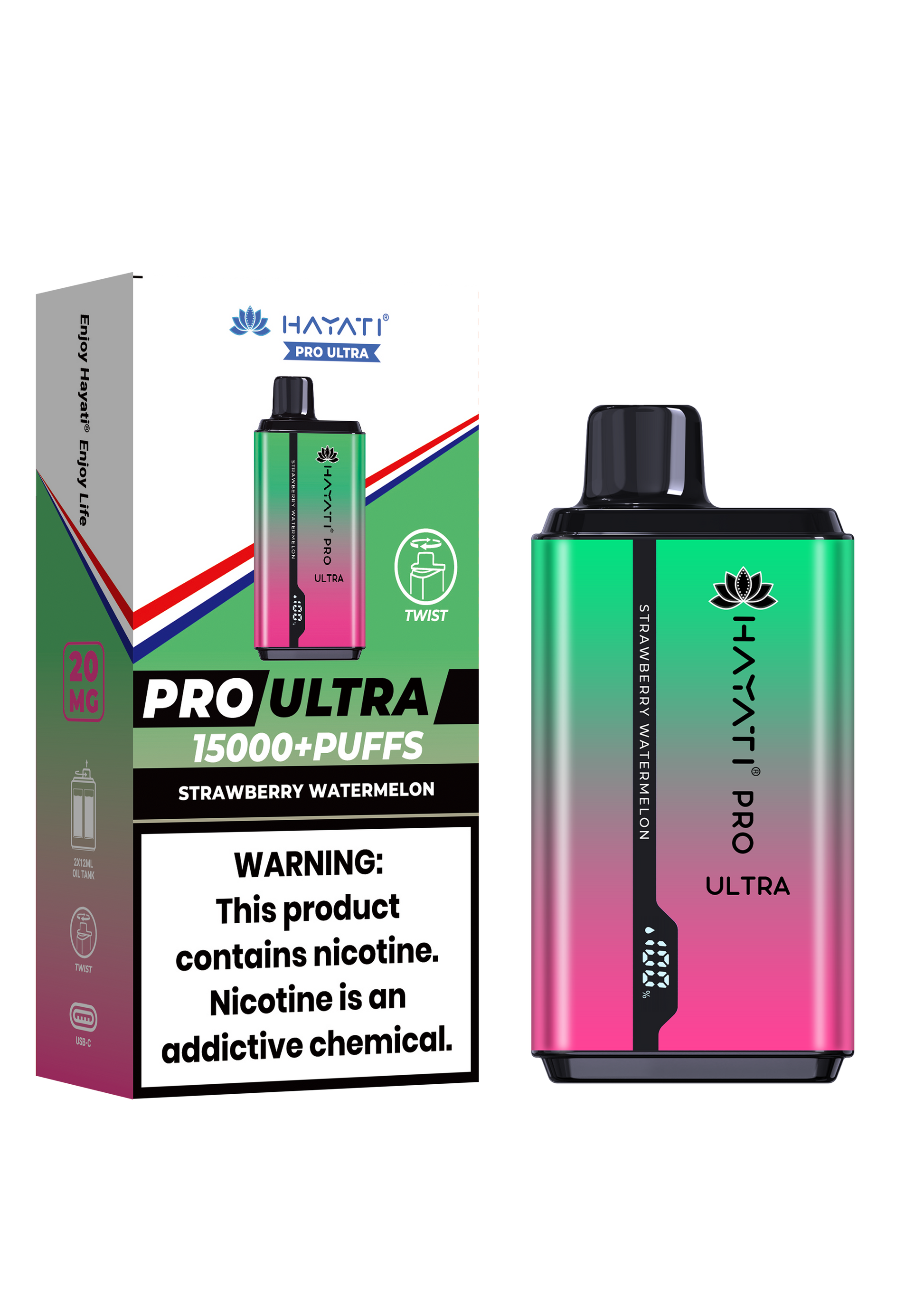 Hayati Pro Ultra 15000 Puffs Disposable Vape-Strawberry Watermelon Vape Shop Belper, Derby, Ripley