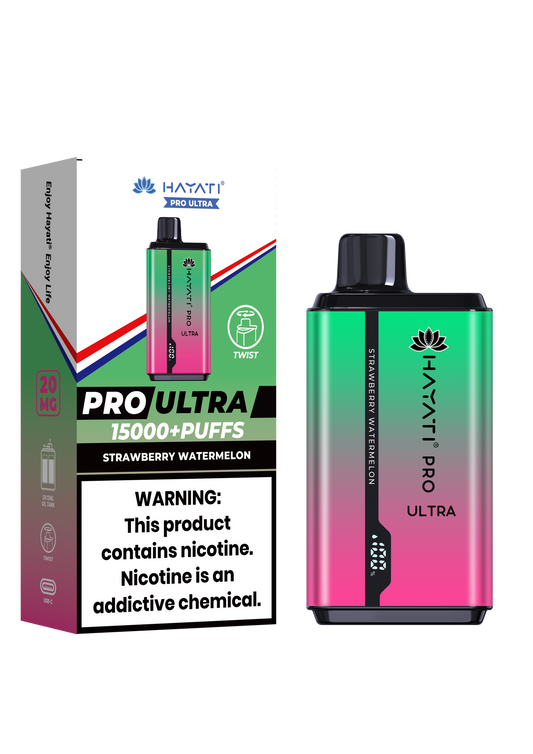 Hayati Pro Ultra 15000 Puffs Disposable Vape-Strawberry Watermelon Vape Shop Belper, Derby, Ripley